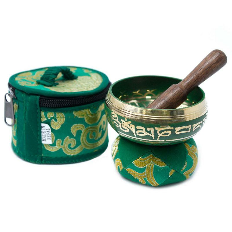 Mini Singing Bowl Gift Set Green 