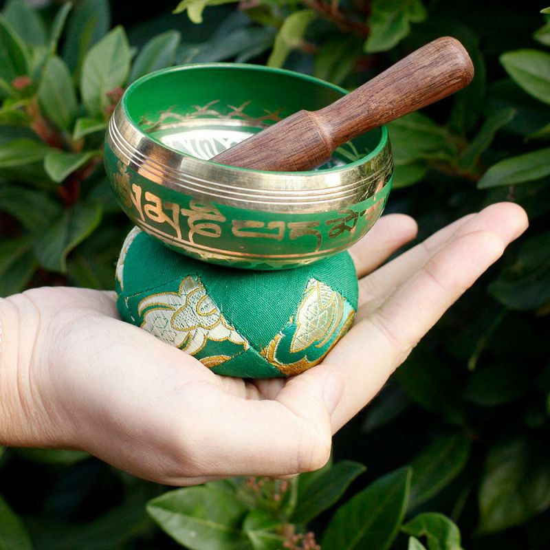 Mini Singing Bowl Gift Set Green 