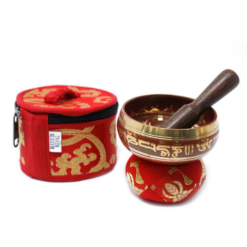 Mini Singing Bowl Gift Set Red 