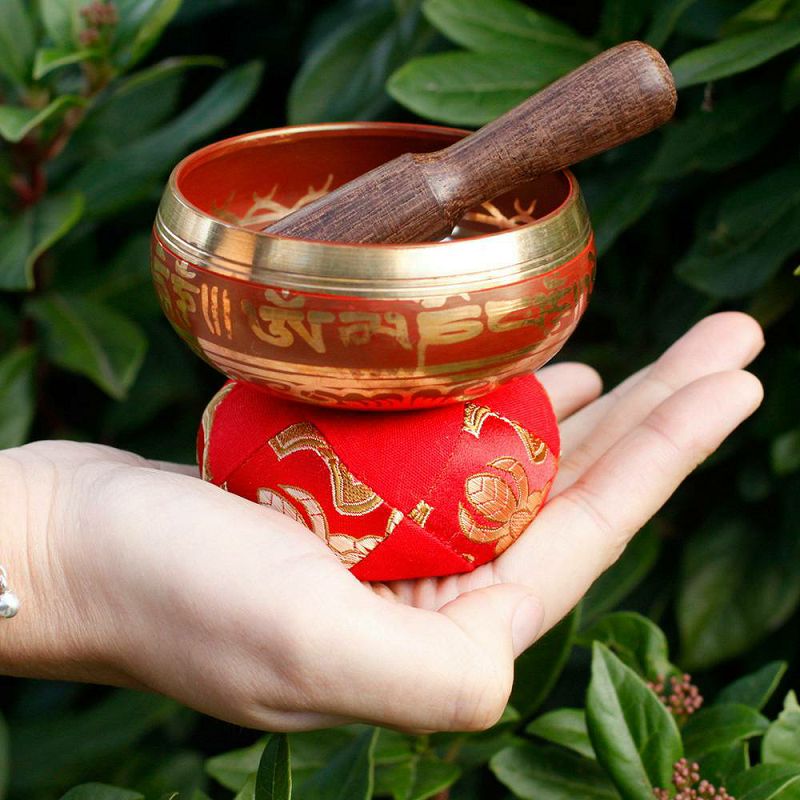 Mini Singing Bowl Gift Set Red 