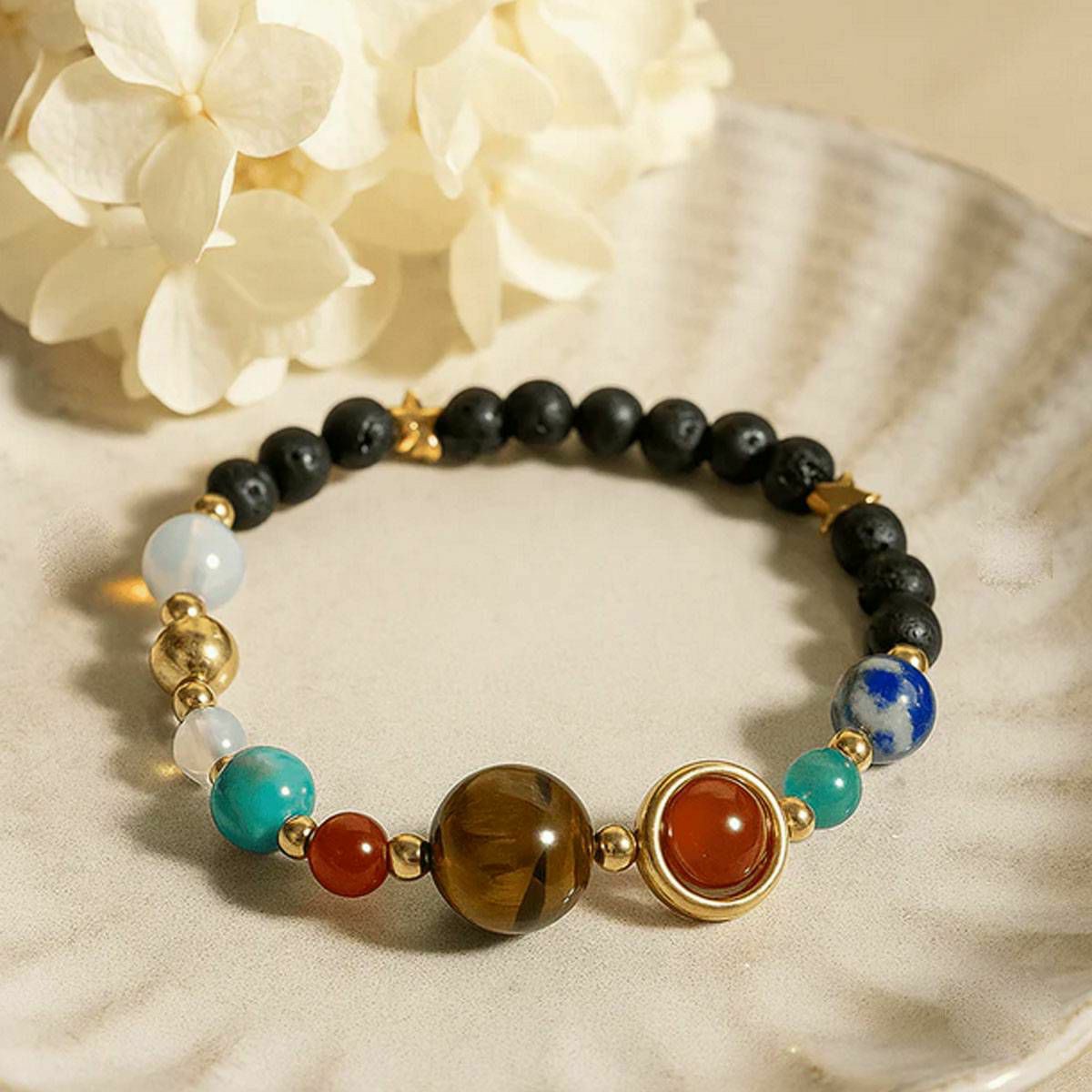 Narukvica Lava Stone Gold Solar System