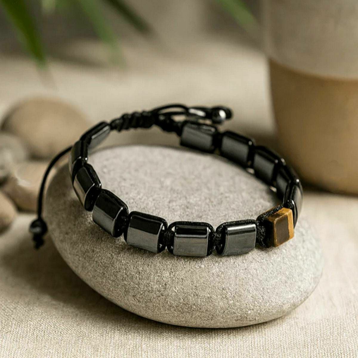 Narukvica Shamballa Tiger Eye Cuboids