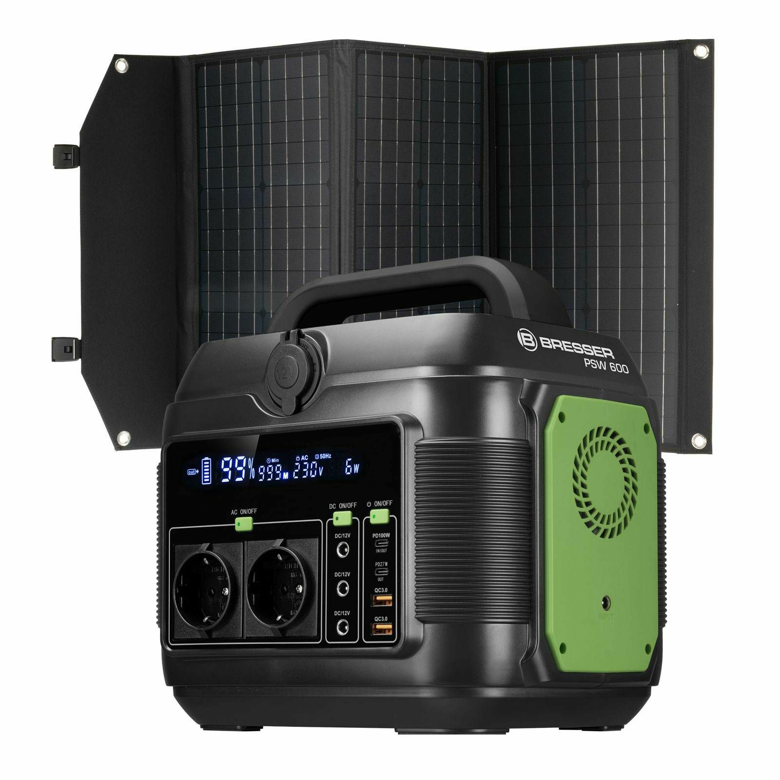 Portable Power Station 600W + Solar Charger 90W