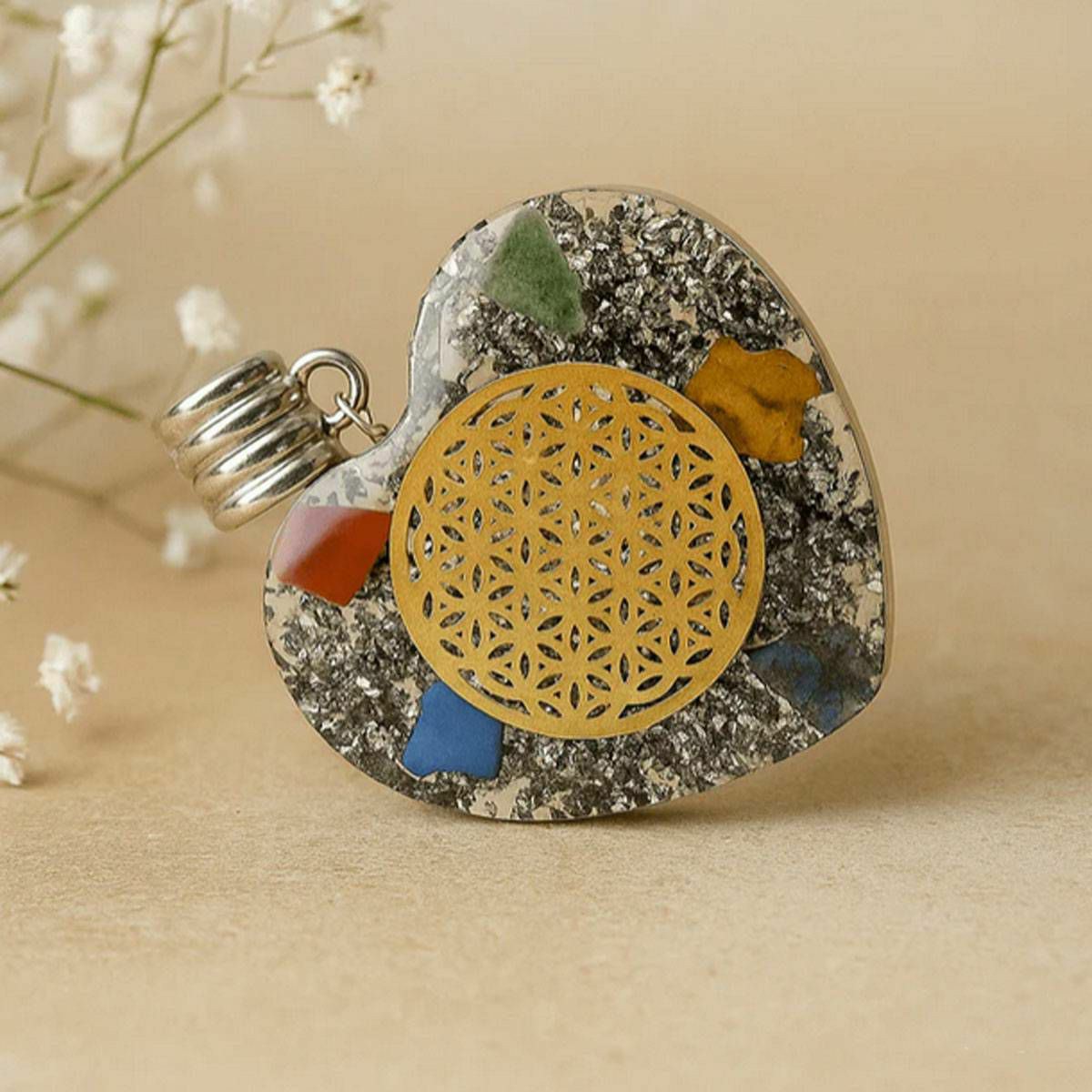 Power Pendant - 7 Stone Chakra Heart