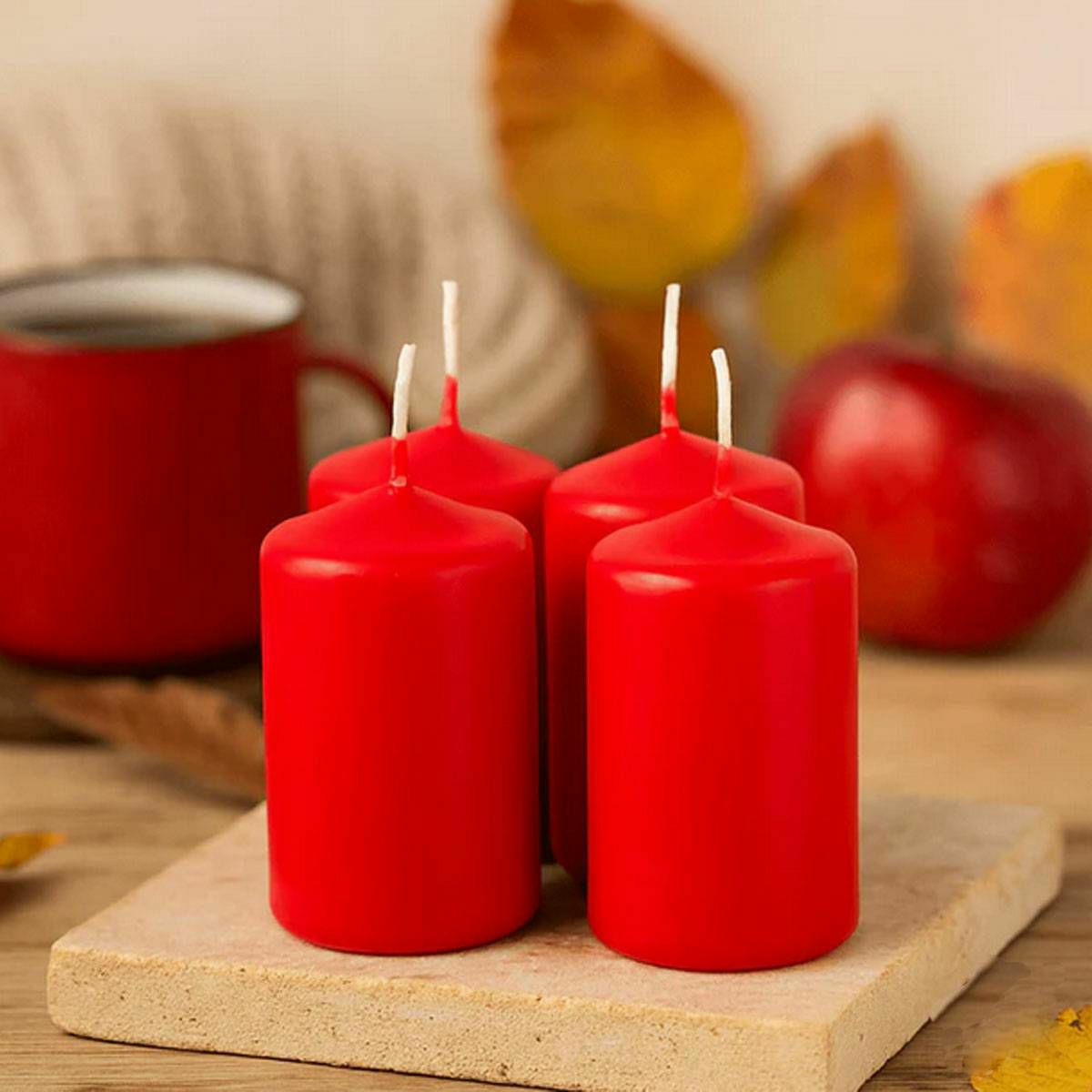 Svijeće 40x60mm Red x4