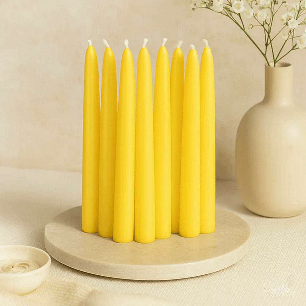 Svijeće Taper Yellow x10